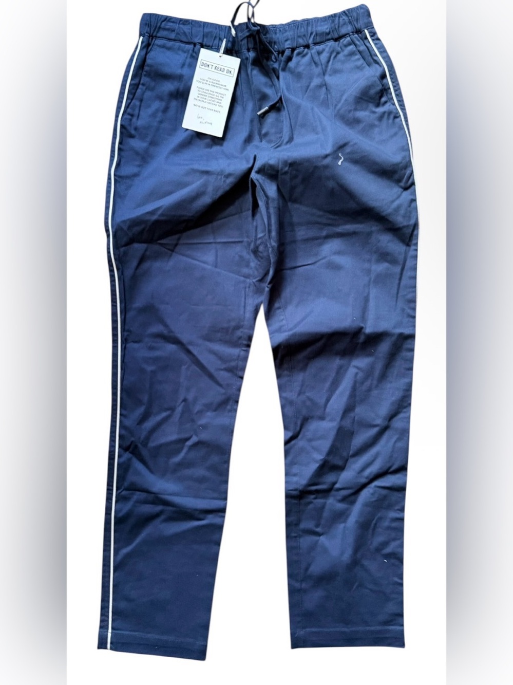 Wildfang The Essential‎ Piped Drawstring Pant Navy Blue NEW